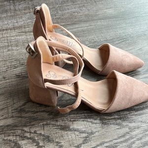 Pale pink kitten heels